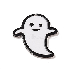 Printed Transparent Acrylic Pendants, Ghost, 39.5x34.5x2mm, Hole: 1.4mm(MACR-P043-B01)