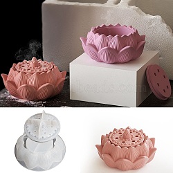 Lotus Flower DIY Silicone Storage Molds, Resin Casting Molds, for UV Resin, Epoxy Resin Jewelry Making, White, 121x48mm, Inner Diameter: 60mm(DIY-Q037-02)