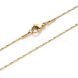 Vacuum Plating 304 Stainless Steel Coreana Chain Necklace, with Lobster Claw Clasp, Golden, 19.68 inch(50cm)x1.2mm(NJEW-S420-006C-G)