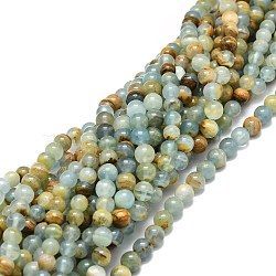 Natural Blue Calcite Beads Strands, Round, 6mm, Hole: 0.8mm, about 64pcs/strand, 15.55''(39.5cm)(G-E576-09A)