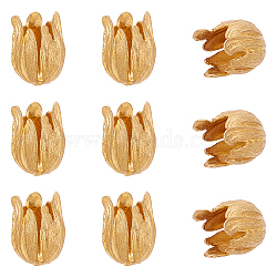 10Pcs 3D Brass Bead Caps, Buds, Multi-Petal, Light Gold, 21x16mm, Hole: 2mm(KK-NB0003-29)