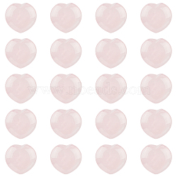 HOBBIESAY 20Pcs Natural Rose Quartz Heart Palm Stone, Pocket Stone for Energy Balancing Meditation, 15.2x15x9.2mm(G-HY0001-02)