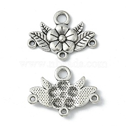 Tibetan Style Chandelier Component Links, Lead Free and Nickel Free and Cadmium Free, Flower, Antique Silver Color, 32x23x3mm, Hole: 2mm(X-TIBEP-EA9731Y-FF)