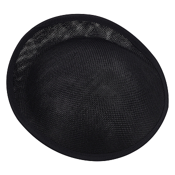 Linen Cloth Mini Hat Fascinator Base, for DIY Crafts Hair Accessories Decoration, Black, 290~295x290~295x2mm