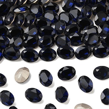 Preciosa&reg MAXIMA Crystal Fancy Stones, Czech Crystal, 435 12 601 Oval, Dura Foiling, 30280 Dark Indigo, 8x6mm