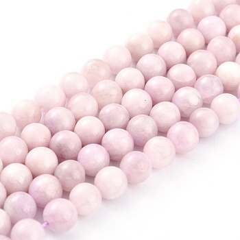 Grade AB Natural Kunzite Beads Strands, Round, 8mm, Hole: 1mm, about 52pcs/strand, 15.16 inch(38.5cm)