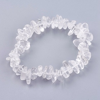 Natural Quartz Crystal Stretch Bracelets, 2 inch(50mm)