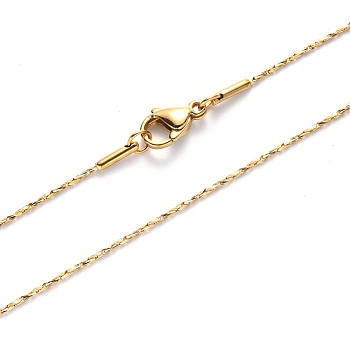 Vacuum Plating 304 Stainless Steel Coreana Chain Necklace, with Lobster Claw Clasp, Golden, 19.68 inch(50cm)x1.2mm