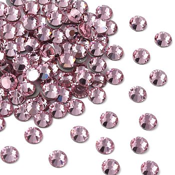 Preciosa&reg Crystal Hotfix Flatback Stones, Czech Crystal, Round(438 11 612 Chaton Rose VIVA 12 &reg), 70020 Light Rose, SS10(2.7~2.9mm)