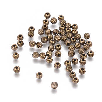Tibetan Style Spacer Beads, Lead Free & Nickel Free & Cadmium Free, Bicone, Antique Bronze Color, Size: about 4mm long, 4.5mm wide, hole: 1mm.