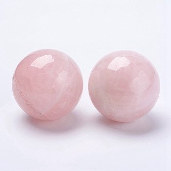 Natural Rose Quartz Home Display Decorations, No Hole/Undrilled Beads, Round Ball, 40mm