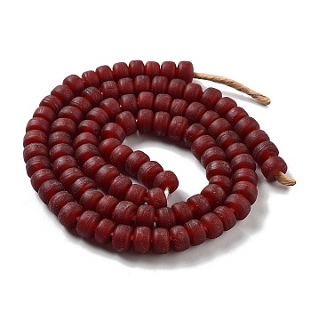 Handmade Lampwork Beads, Column, Dark Red, 10x6.5~7mm, Hole: 2.8mm, about 94pcs/strand, 25.39''(64.5cm)