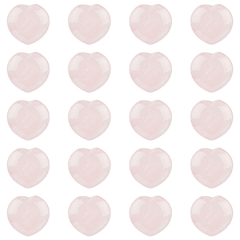 HOBBIESAY 20Pcs Natural Rose Quartz Heart Palm Stone, Pocket Stone for Energy Balancing Meditation, 15.2x15x9.2mm