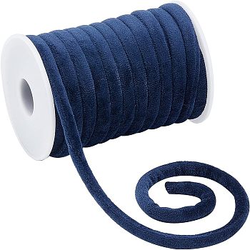 Velvet Cord with Spools, Dark Blue, 8mm, about 10.94 Yards(10m)/Roll