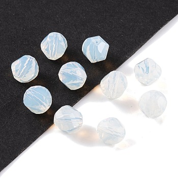 Glass Imitation Austrian Crystal Beads, Faceted, Nugget, White, 8x8mm, Hole: 1mm