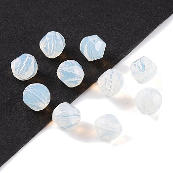 Glass K9 Glass, Imitation Austrian Crystal Beads, Faceted, Nugget, White, 8x8mm, Hole: 1mm