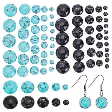 Mixed Color Half Round Synthetic Turquoise Cabochons