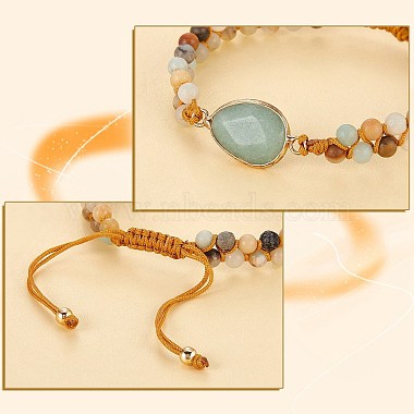 Bracelet de perles tressées en aventurine verte naturelle(BJEW-SZ0002-54D)-4