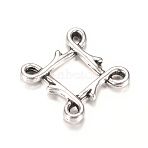 Tibetan Style Alloy Chandelier Components Links, Rhombus, Cadmium Free & Lead Free, Antique Silver, 21x21x2mm, Hole: 2x1mm, about 880pcs/1000g(TIBE-Q064-22AS-RS)