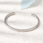 304 Stainless Steel Cuff Bangles, Plain Bangles for Women, Stainless Steel Color, Inner Diameter: 1.57x2.30 inch(4x5.85cm)(BJEW-H644-08P)