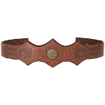 PU with Alloy and Iron Headring, Retro Style, Saddle Brown, 505x69x7.5mm(AJEW-WH20080-31B)