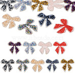 9Pcs 9 Colors Polyester Cloth Patches, Hotfix Rhinestone Iron on Patches, Stick On Patch, Costume Accessories, Appliques, Bowknot, Mixed Color, 55x60mm, 1pc/color(PATC-TA0001-30)