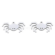 201 Stainless Steel Pendants, Halloween Style, Crab, Stainless Steel Color, 12x24.5x1mm, Hole: 1.4mm(STAS-N098-080P)