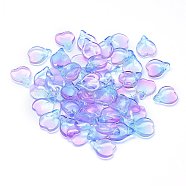 Glass Charms, Heart/Petal, Lilac, 15x12x4.5mm, Hole: 1mm(X-GLAA-H016-02B-11)