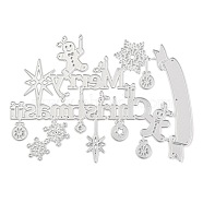 Carbon Steel Embossing Knife Die Cutting for DIY Template, Decorative Embossing DIY Paper Card, Christmas Themed Pattern, Platinum, 10.5x14.5x0.1cm, Hole: 0.9mm(DIY-M013-07)
