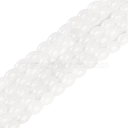 Natural White Jade Beads Strands, Oval, 6.5x4.5mm, Hole: 0.9mm, about 62~63pcs/strand, 15.16''(38.5cm)(G-K362-I04-01)