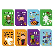 48 Sheets 8 Styles Halloween Paper Make a Face Stickers, Make Your Own Self Adhesive Funny Decals, for Kid Art Craft, Halloween Themed Pattern, 175x125mm, 6 sheets/style(DIY-WH0467-008)