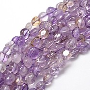 Natural Amethyst Gemstone Nuggets Bead Strands, Tumbled Stone, 5~10x6~7x3~7mm, hole: 1mm, about 14.9 inch~15.7 inch(G-J335-09)