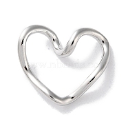 Rack Plated Brass Heart Links, Long-Lasting Plated, Lead Free & Cadmium Free, Platinum, 16x18x6mm(KK-Z039-33P)
