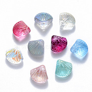 Transparent Glass Bead, Top Drilled Beads, Mixed Style, Scallop Shape, Mixed Color, 10x10.5x6mm, Hole: 1mm(X-GLAA-T016-07)