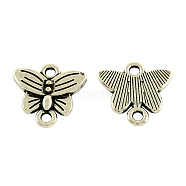 Butterfly Tibetan Style Alloy Links connectors, Cadmium Free & Lead Free, Antique Silver, 14x14.5x2mm, Hole: 2mm(X-TIBE-5369-AS-LF)