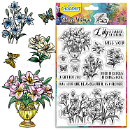 PVC Plastic Clear Stamps, for DIY Scrapbooking, Photo Album Decorative, Cards Making, May Lily, 160x110mm(DIY-WH0631-0742)