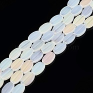Imitation Jade Glass Beads Strands, Oval, Colorful, 10x6x3mm, Hole: 1mm, about 54~60Pcs/strand, 20.47~23.62''(52~60cm)(GLAA-E033-05B)