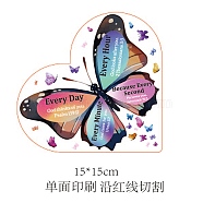 Acrylic Decoration, for Home, Living Room and Bedroom, Heart with Word, Butterfly, 150x150x10mm(DIY-WH0348-016)