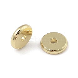 Rack Plating Brass Spacer Beads, Long-Lasting Plated, Cadmium Free & Lead Free, Flat Round, Real 18K Gold Plated, 8x1.5mm, Hole: 1.8mm(KK-A235-02G-06)