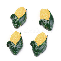 Autumn Theme Opaque Resin Decoden Cabochons, Imitation Food, Corn, Yellow, 23.5x14.5x6mm(CRES-B002-02)