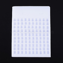 Plastic Bead Counter Boards, White, for Counting 4mm 100 Beads, 7.8x5.3x0.4cm(TOOL-G001)