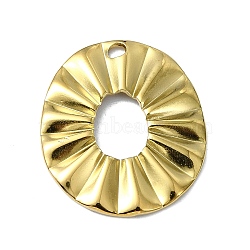Ion Plating(IP) 304 Stainless Steel Pendants, Real 18K Gold Plated, Oval, 21x17.5x1.5mm, Hole: 1.6mm(STAS-B058-27G-05)