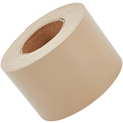 2M PVC Double Face Imitation Leather Ribbons, for Clothes, Bag Making, Wheat, 50mm, about 2.19 Yards(2m)/Roll(SRIB-WH0011-127D-06)