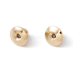 Rack Plating Brass Ear Nuts, Bullet Clutch Earring BacksLong-Lasting Plated, Cadmium Free & Lead Free, Mushroom, Real 14K Gold Plated, 7x5mm, Hole: 0.8mm(KK-G433-06LG)