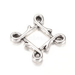 Tibetan Style Alloy Chandelier Components Links, Rhombus, Cadmium Free & Lead Free, Antique Silver, 21x21x2mm, Hole: 2x1mm, about 880pcs/1000g(TIBE-Q064-22AS-RS)
