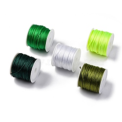 Elite 5 rolls 5 colors Nylon Rattail Satin Cord, Beading String, for Chinese Knotting, Jewelry Making, Mixed Color, 1.5mm, about 16.4 yards(15m)/roll, 1 roll/color(NWIR-PH0002-09A-01)