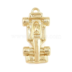 Brass Pendants, F1 Racing Car Charms, Real 18K Gold Plated, 19x9x6mm, Hole: 1.2mm(KK-CBA0565-04G)