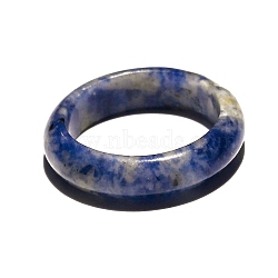 Natural Sodalite Finger Rings, Inner Diameter: 18~20mm(PW-WG87157-02)