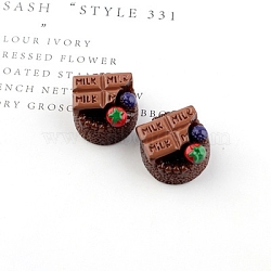 Resin Cabochons, Imitation Food, Cake, Chocolate, 22mm(RESI-TAC0003-35)