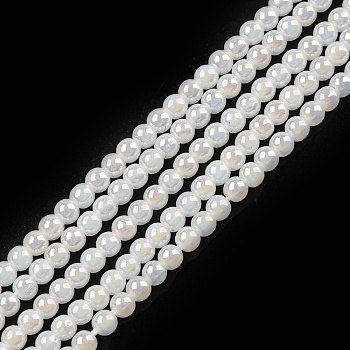 Imitation Jade Glass Beads Strands, Round, AB Color Plated, White, 2.3mm, Hole: 0.3mm, about 180~183pcs/strand, 14.09~14.33''(35.8~36.4cm)